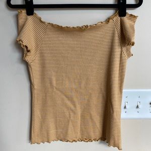 Aeropostale off the shoulder striped shirt (L)